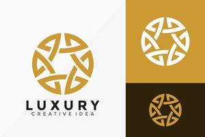 luxe lijn kunst cirkel ronde logo vector ontwerp. abstract embleem, ontwerpen concept, logo's, logo element voor sjabloon.