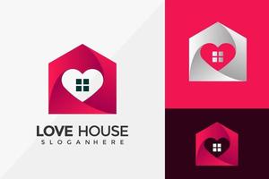 hou van huis logo ontwerp, zoete huis logo's ontwerpen vector illustratie sjabloon