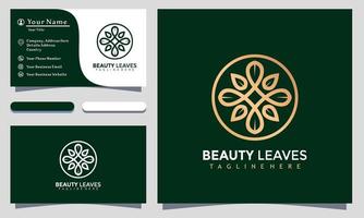 gouden schoonheid blad logo vector, natuur spa bladeren logo ontwerp, modern logo, logo ontwerpen vector illustratie sjabloon