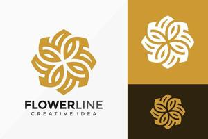 luxe lijn kunst schoonheid bloem logo vector ontwerp. abstract embleem, ontwerpen concept, logo's, logo element voor sjabloon.