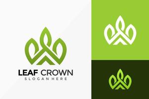 blad kroon logo ontwerp. creatief idee logo's ontwerpen vector illustratie sjabloon