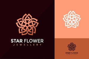 ster bloem sieraden logo ontwerp, schoonheid mode logo's vector, modern logo, logo ontwerpen vector illustratie sjabloon