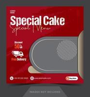social media post speciale cup cake bakkerij sjabloon banner of flyer met podium voor social media post vector
