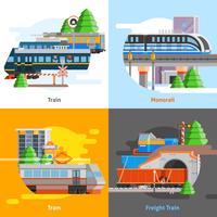 Railtransport 2x2 ontwerpconcept vector