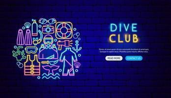 duikclub neon bannerontwerp vector