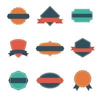 set van platte vintage label en badges vector