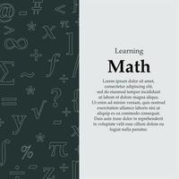 wiskunde omslag of achtergrondconcept leren vector