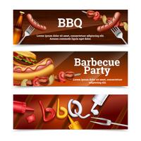 Barbecue partij horizontale banners vector