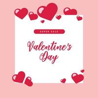 Valentijnsdag rood en roze postontwerp deel zesendertig vector