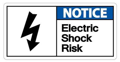 merk elektrische schok risico symbool teken op witte achtergrond vector