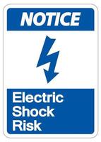 merk elektrische schok risico symbool teken op witte achtergrond vector