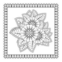 mehndi bloem voor henna, mehndi, tatoeage, decoratie. decoratief ornament in etnische oosterse stijl, doodle ornament, schets hand tekenen. kleurboek pagina. vector