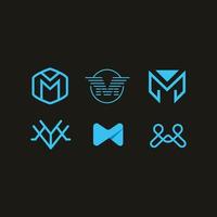 set letter m logo ontwerp premium vector