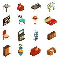 Huis interieur Icons Set vector