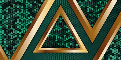 gouden en donkergroene geometrische luxe vectorachtergrond vector