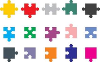 puzzelstukjes in verschillende kleuren vector