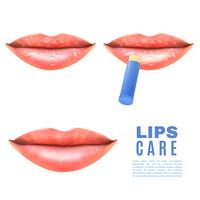 Lips zorg en bescherming realistische Poster vector