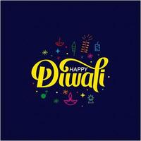 illustratie van diwali voor de viering van de typografie van het hindoeïstische gemeenschapsfestival vector