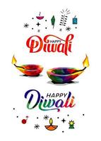 illustratie van diwali voor de viering van de typografie van het hindoeïstische gemeenschapsfestival vector