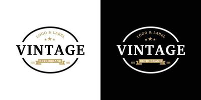 klassiek vintage retro label badge logo-ontwerp voor stoffen kleding vector