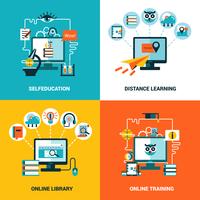 Online onderwijs ontwerp Concept Set vector