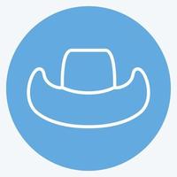 pictogram cowboyhoed - blauwe ogen stijl - eenvoudige illustratie, goed voor prints, aankondigingen, enz vector