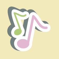 sticker muzieknoot i - eenvoudige illustratie, goed voor afdrukken, aankondigingen, enz vector