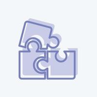 pictogram puzzelspel - tweekleurige stijl - eenvoudige illustratie vector