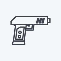 pictogram speelgoedpistool - lijnstijl - eenvoudige illustratie vector