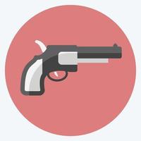 pictogram revolver - vlakke stijl - eenvoudige illustratie, goed voor afdrukken, aankondigingen, enz vector