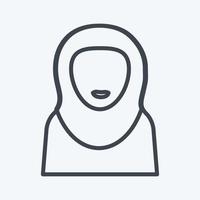 pictogram islamitische vrouw - lijnstijl - eenvoudige illustratie vector