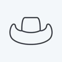 pictogram cowboyhoed - lijnstijl - eenvoudige illustratie, goed voor afdrukken, aankondigingen, enz vector