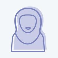 pictogram islamitische vrouw - tweekleurige stijl - eenvoudige illustratie vector