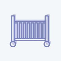 icon babybedje - tweekleurige stijl - eenvoudige illustratie vector