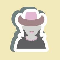 sticker vrouw eenvoudige illustratie, goed voor prints, aankondigingen, enz vector