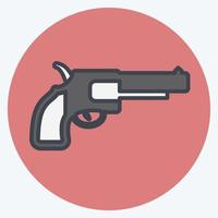 pictogram revolver - kleur partner stijl - eenvoudige illustratie, goed voor afdrukken, aankondigingen, enz vector