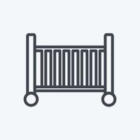 pictogram babybedje - lijnstijl - eenvoudige illustratie vector