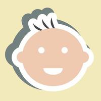 sticker lachende baby - eenvoudige illustratie vector