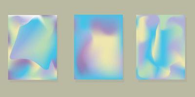 set achtergrond textuur verloop. covers met vloeiende overgangen van blauw, paarsbeige, parelmoer. vector