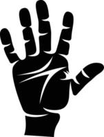 handpalm in zwart vector