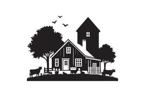 boerderij huis silhouet vector