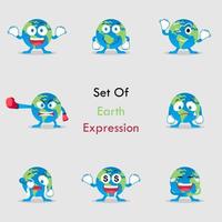 vector grafische set van aarde expressie. perfect om te gebruiken voor campagnes over Earth Day en Earth Conservation-programma's