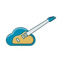illustratie vectorafbeelding van cloud gitaar logo. perfect om te gebruiken voor een muziekbedrijf vector