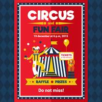 Circus Fun Fair Carnival Poster Rood vector