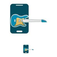 illustratie vectorafbeelding van gitaar toepassingen logo. perfect om te gebruiken voor muziek- of gamebedrijven vector