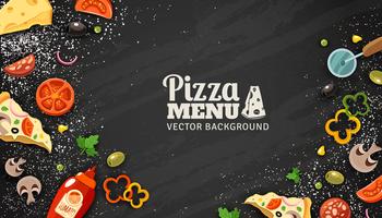Pizza Menu Chalkboard Achtergrond vector