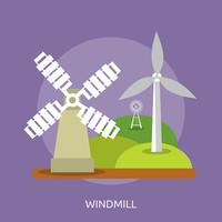 Ontwerp van de windmolen het Conceptuele illustratie vector