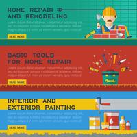 Home Reparatie Service Flat Banners Ser vector