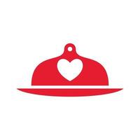 illustratie vectorafbeelding van liefde voedsel cloche logo. perfect te gebruiken voor voedingsbedrijf vector