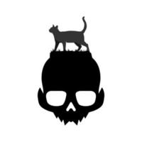 illustratie vectorafbeelding van schedel kat logo. perfect te gebruiken voor technologiebedrijf vector
